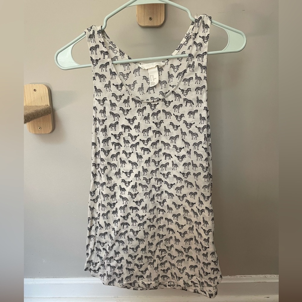 H&M Conscious sz XS Zebra Print Tank Top